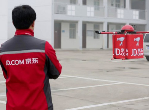 JD.com тестирует доставку дронами заказов в сельские районы Китая
